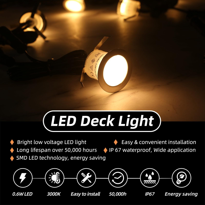 Vanjsko LED podno osvjetljenje za dvorište, podzemno osvjetljenje, svjetlo za stepenice, ugradno zidno dekorativno svjetlo, osvjetljenje puta, IP67, 270° snop svjetla, dimmable i promjenjiva boja
