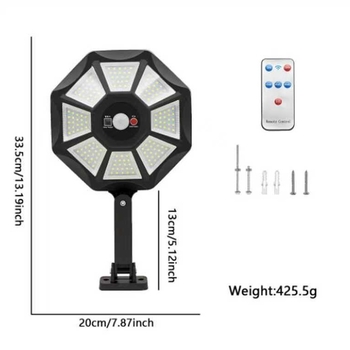 Solarna LED zidna svjetiljka s IR senzorom, integrirano vrtno svjetlo za vanjsku upotrebu, vodootporna IP65