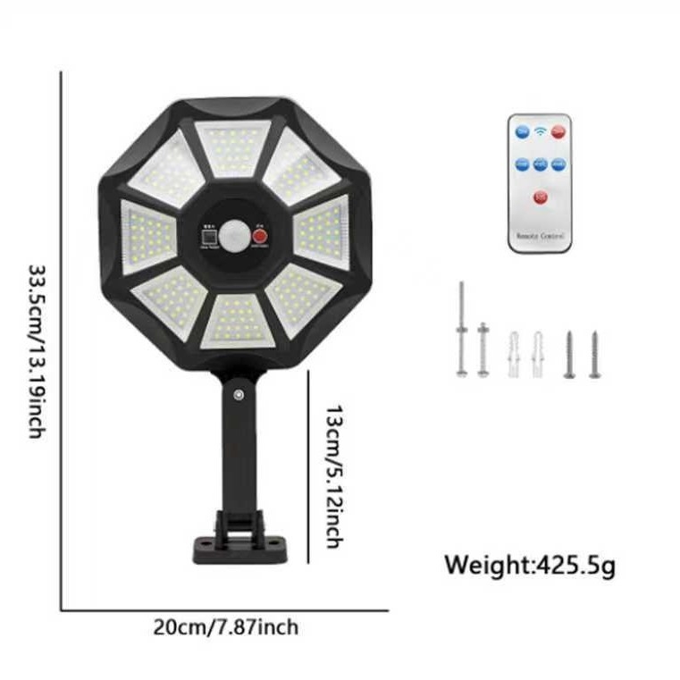 Solarna LED zidna svjetiljka s IR senzorom, integrirano vrtno svjetlo za vanjsku upotrebu, vodootporna IP65