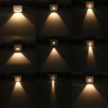 LED svjetlo za stepenice sa senzorom pokreta, ugradbeni magnetski tip 86, aluminijsko kućište, 90×90×40 mm, topla bijela 3000K, 120 lm, IP42