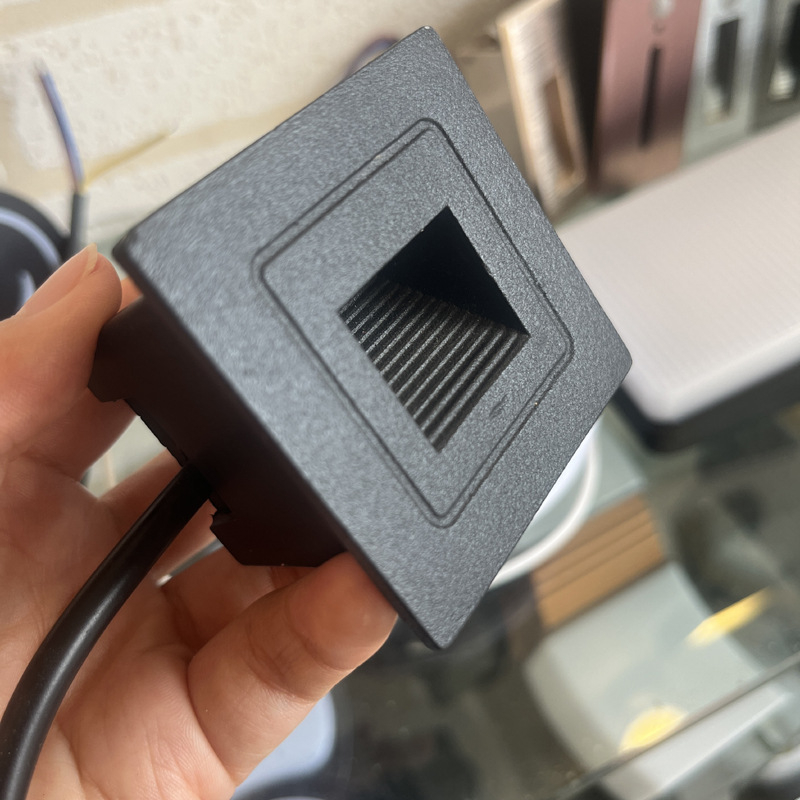LED ugrađeno podno svjetlo s aluminijskim kućištem, za stepenice, kutove zidova, hodnike i dvorišta, 58×58 mm
