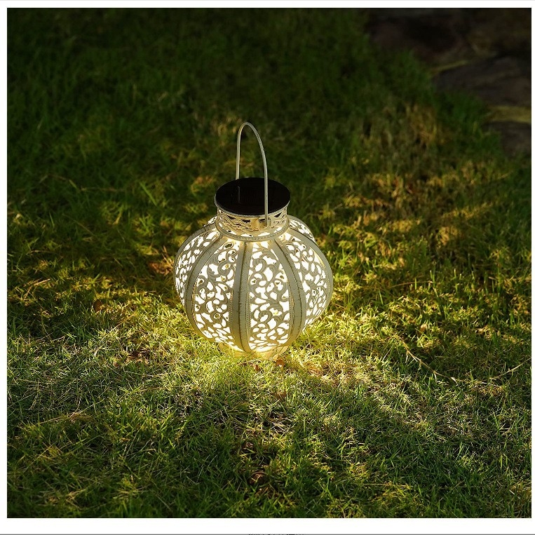 Novo viseće solarno projekcijsko željezno lampion s ručkom, vanjski dvorišni prostor, cvjetni stil