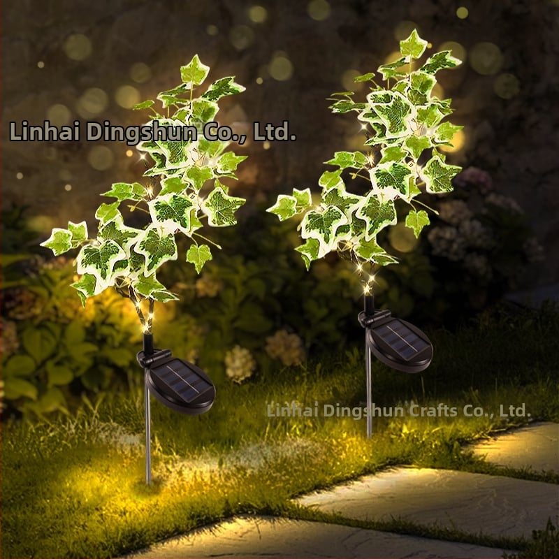 Solarna LED lampa za dvorište i travnjak, simulirana zelena biljka, ratan-stil podna lampa za vrt, ambijentalno osvjetljenje