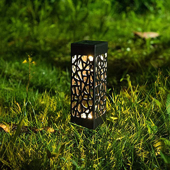 Solarna četvrtasta lampa s mrežastim sjenilom, za vanjsku baštu i travnjak, LED osvjetljenje puta usađeno u zemlju