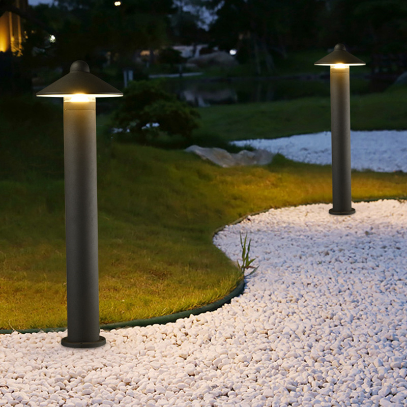 LED vanjska vodootporna svjetiljka za travnjak, moderan vrt, aluminijska rasvjeta krajolika s jednom glavom