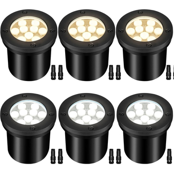 9x1W υπόγειο LED φως, αδιάβροχο IP68, για πλατείες κήπων και τοπία, DC12/24V, φως σκαλιών