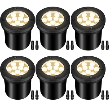 9x1W υπόγειο LED φως, αδιάβροχο IP68, για πλατείες κήπων και τοπία, DC12/24V, φως σκαλιών