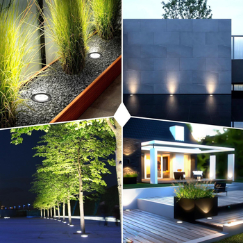 9x1W υπόγειο LED φως, αδιάβροχο IP68, για πλατείες κήπων και τοπία, DC12/24V, φως σκαλιών