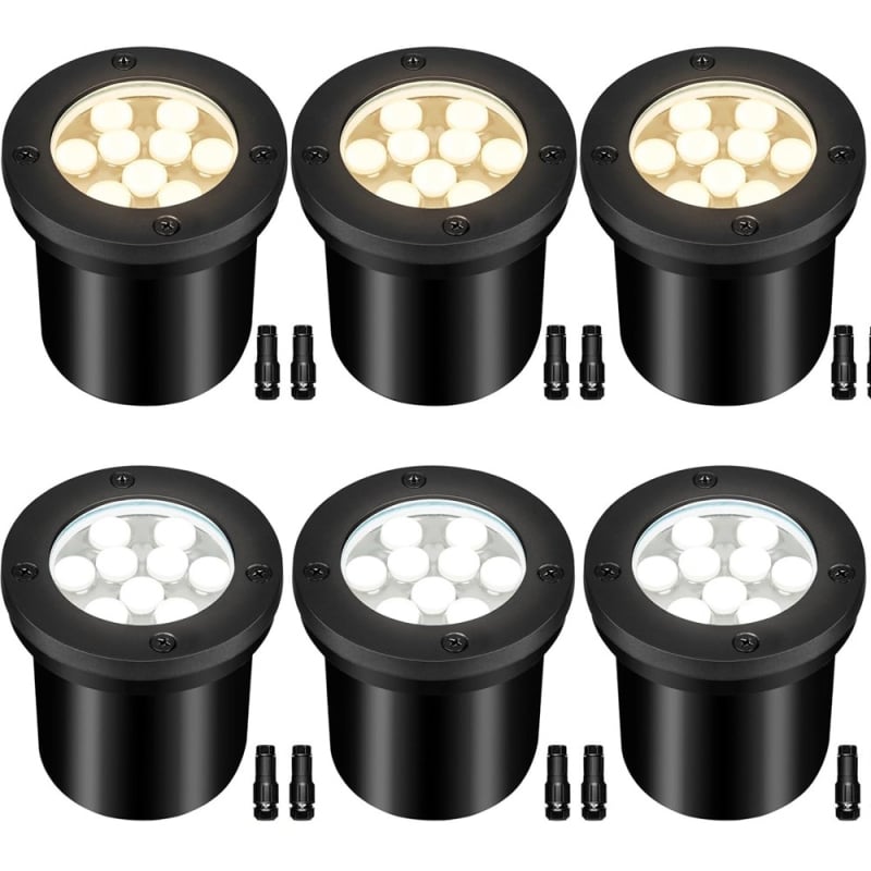 9x1W υπόγειο LED φως, αδιάβροχο IP68, για πλατείες κήπων και τοπία, DC12/24V, φως σκαλιών