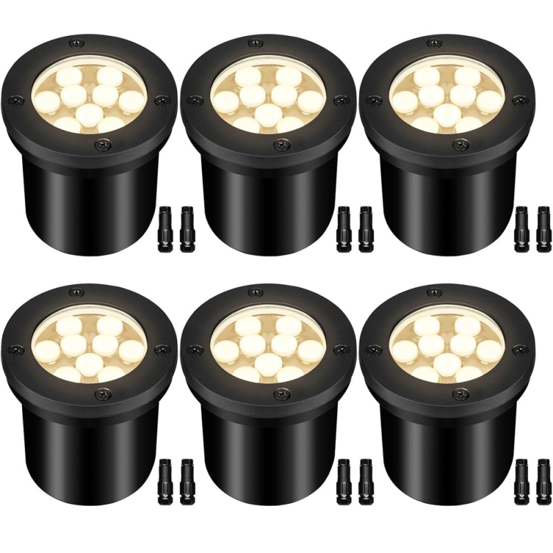 9x1W υπόγειο LED φως, αδιάβροχο IP68, για πλατείες κήπων και τοπία, DC12/24V, φως σκαλιών