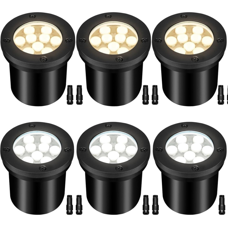 9x1W υπόγειο LED φως, αδιάβροχο IP68, για πλατείες κήπων και τοπία, DC12/24V, φως σκαλιών