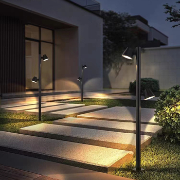 LED vanjska vodootporna svjetiljka za travnjak, moderna dvorišna lampa od aluminija s dvostrukim glavama