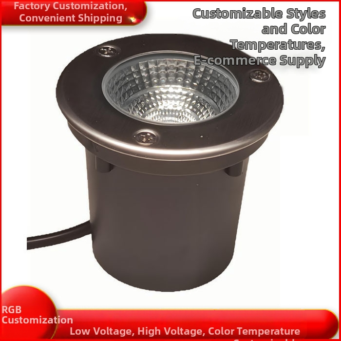 80 mm RGB podzemné LED svetlo, kruhové, 3W, DC12V, IP65, vonkajšie osvetlenie krajiny
