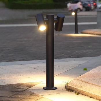 LED lampica za travu, vanjska vodootporna rasvjeta za vrt, rotirajućom dvostrukom glavom, moderni minimalistički dizajn dvorišta