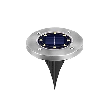 8 LED solarno podzemno svjetlo od nehrđajućeg čelika za vanjsku upotrebu – vrt, travnjak, dvorište, otporno na kišu