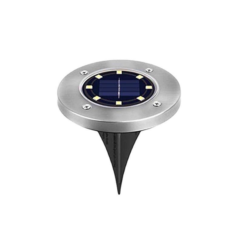 8 LED solarno podzemno svjetlo od nehrđajućeg čelika za vanjsku upotrebu – vrt, travnjak, dvorište, otporno na kišu