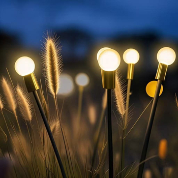 LED solarne svjetiljke za tla za travnjak i vrt, ambijentalno dvorišno osvjetljenje, vanjske kamping rasvjeta pokretana vjetrom, dekorativne svjetiljke