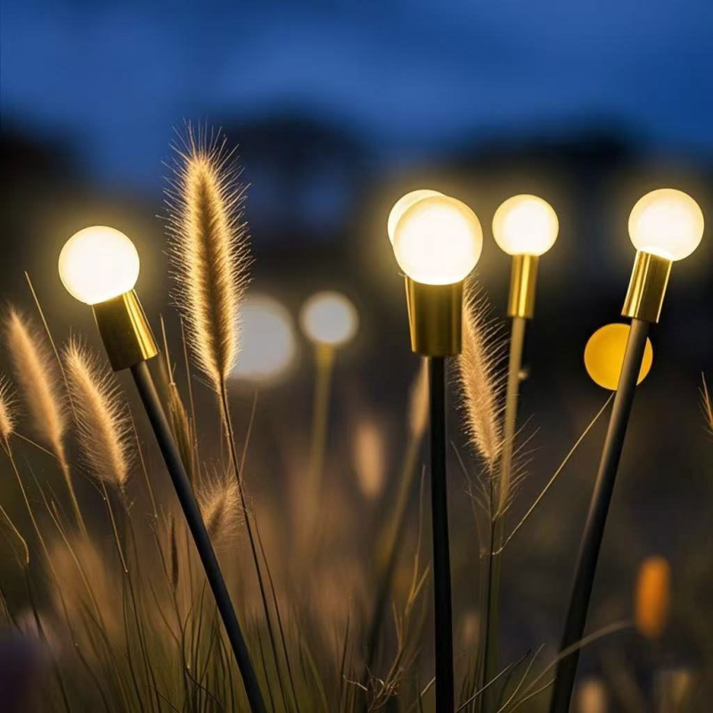 LED solarne svjetiljke za tla za travnjak i vrt, ambijentalno dvorišno osvjetljenje, vanjske kamping rasvjeta pokretana vjetrom, dekorativne svjetiljke