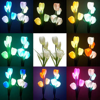 LED solarna lampa za travnjak u obliku tulipana, vanjsko osvjetljenje dvorišta