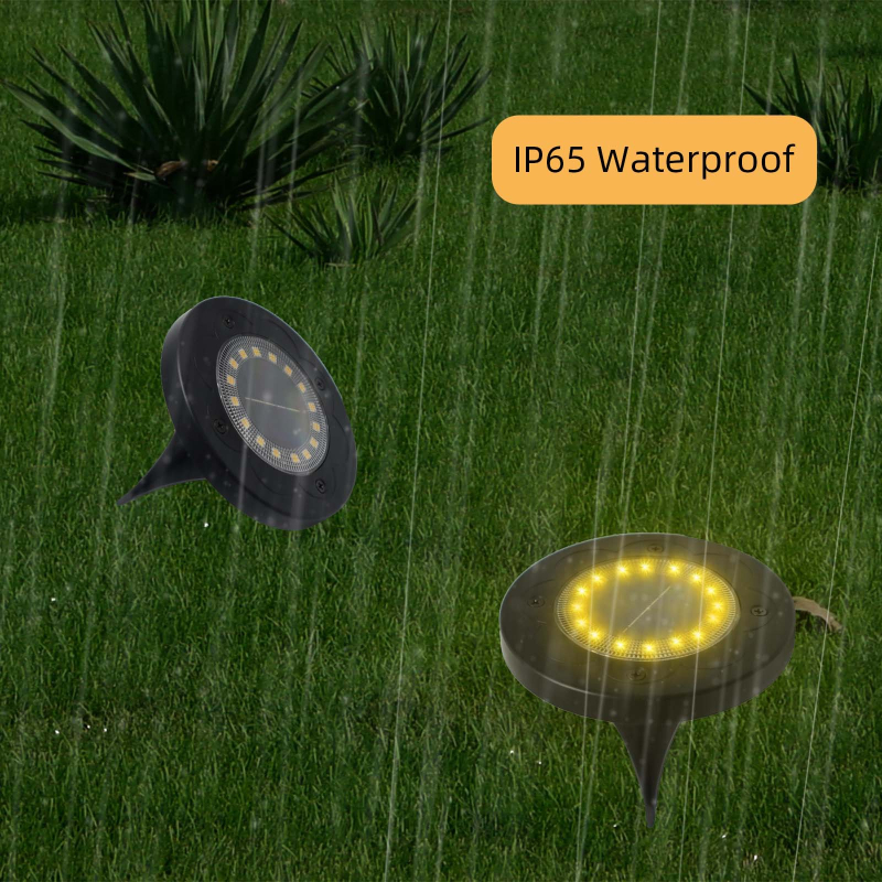 Nova solarna podzemna lampa s 16 LED, crna lampica za travnjak s dekorativnim uzorkom za vanjsko osvjetljenje krajolika