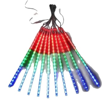 Solarne LED niti s učinkom meteorske kiše, vodootporne za drveće, viseće svjetiljke za vjenčanja, vanjske šarene male lampe, duljine 4 m, 72 LED, IP68, 2000K topla bijela