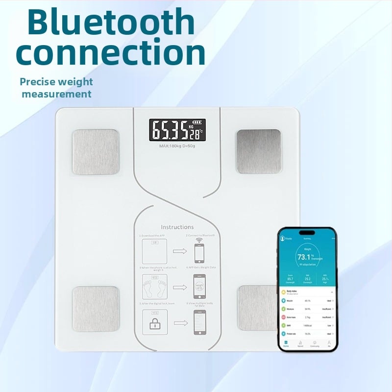 Domáca Bluetooth váha na meranie telesného tuku, určená na chudnutie a fitnes, vysoko presná telesná váha, elektronická váha, inteligentná