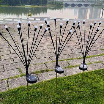 Licurici solar LED, lampă cu suport pentru exterior, rezistentă la ploi, iluminat decorativ pentru gazon