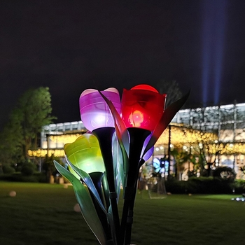 Tulip LED solarna plastična zemaljska lampa za vanjski vrt