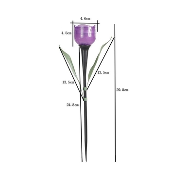 Tulip LED solarna plastična zemaljska lampa za vanjski vrt
