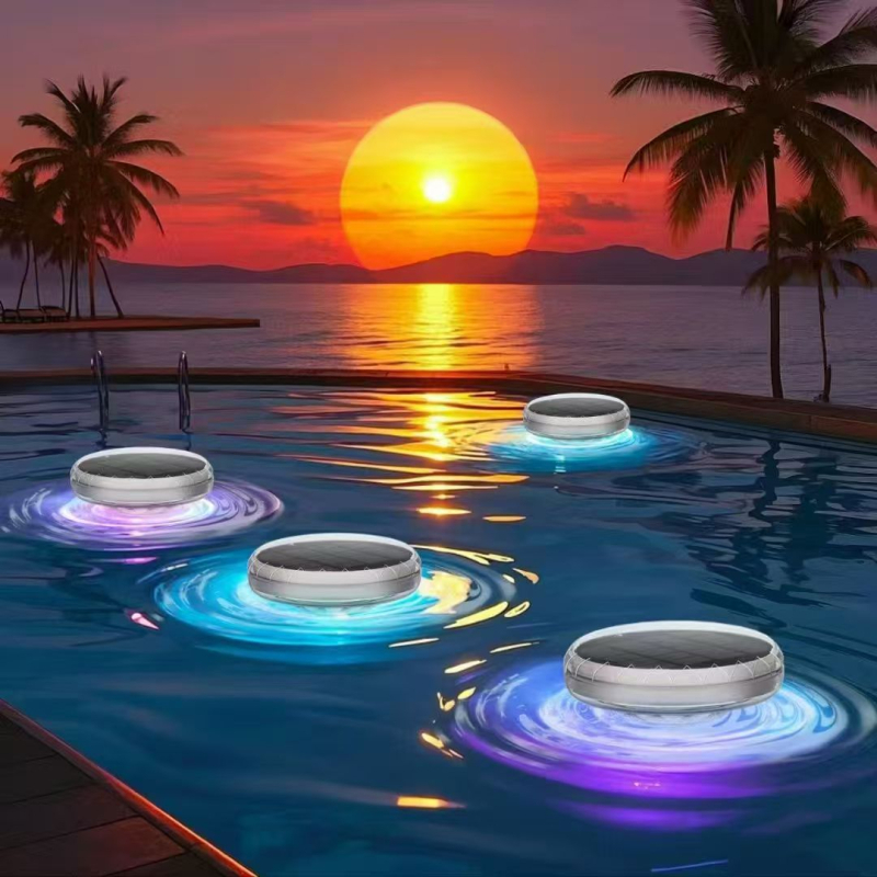 Solarna pluta RGB rasvjeta za bazen, daljinsko upravljanje, IP67, kružni promjer 11 cm