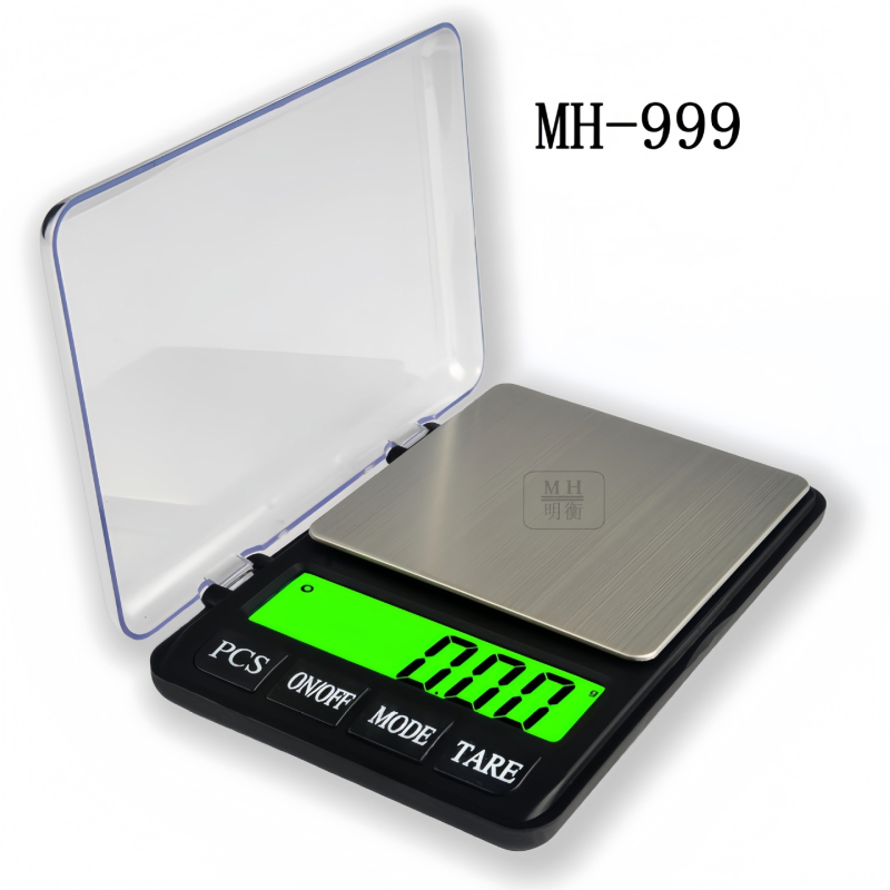 MH-999 Ručna digitalna vaga za nakit, prijenosna precizna vaga s točnošću 0,01 g — raspon mjerenja 600 g/0,01 g, 3 kg/0,1 g, 1 kg/0,01 g