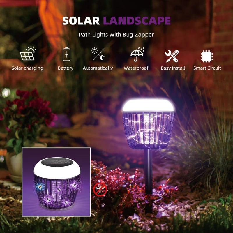 Vanjske solarne svjetiljke za vrt s repelentom protiv komaraca, osvjetljenje travnjaka i krajolika