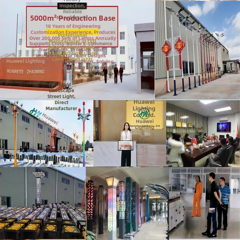 Stâlpi de iluminat exterior pentru peisaj, LED pătrate în stil chinezesc antic, pentru grădină și curte