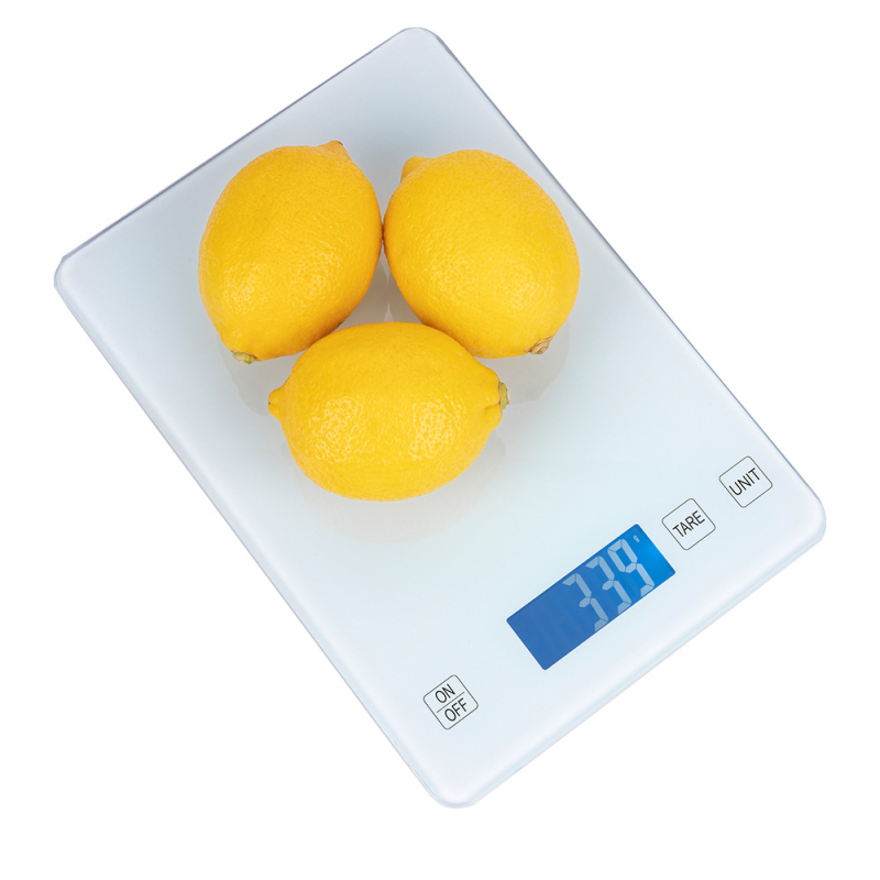 Jianheng K821 prijenosna staklena kuhinjska vaga, digitalna vaga s kapacitetom 15 kg i rezolucijom od 1 g
