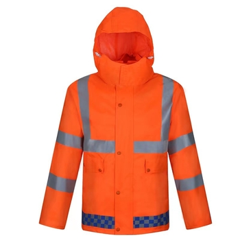 Narančasta kišna jakna od 300D Oxford PU s hlačama, dvodijelni set zaštite prometa, vodootporan, fluorescirajući