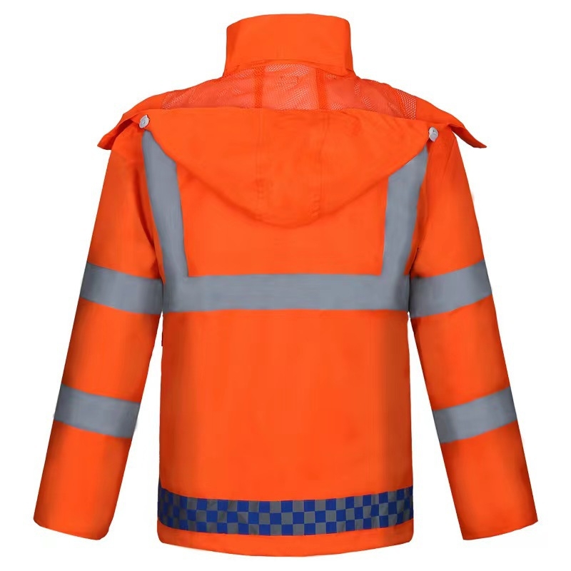 Narančasta kišna jakna od 300D Oxford PU s hlačama, dvodijelni set zaštite prometa, vodootporan, fluorescirajući
