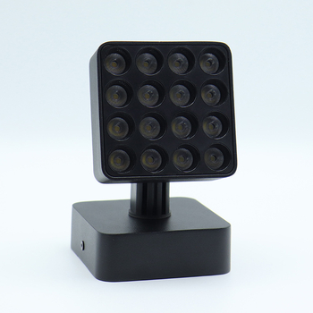 Lampă pătrată pliabilă pentru plante cu șină magnetică încorporată, spot LED inteligent încastrat pentru casă, negru