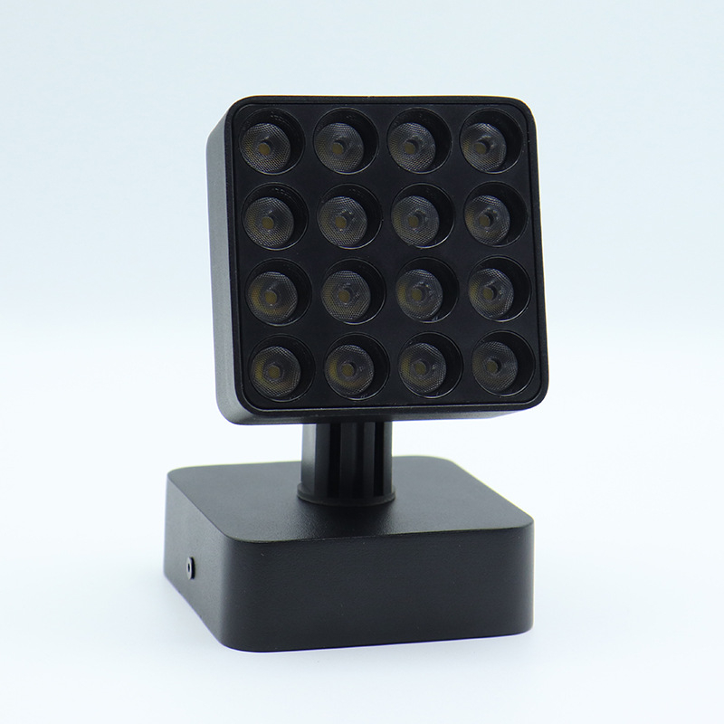 Lampă pătrată pliabilă pentru plante cu șină magnetică încorporată, spot LED inteligent încastrat pentru casă, negru