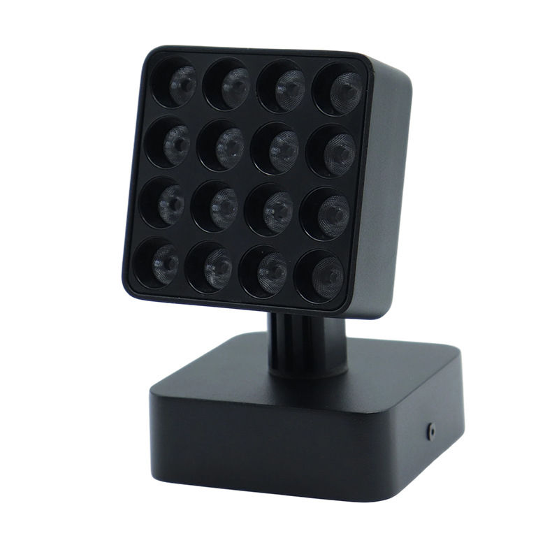 Lampă pătrată pliabilă pentru plante cu șină magnetică încorporată, spot LED inteligent încastrat pentru casă, negru