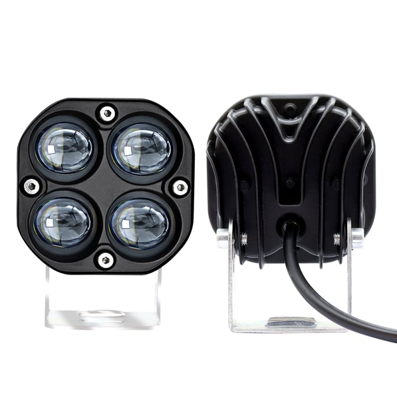 LED προβολέας τετράφυλλου σχήματος, 40W, φακός, κίτρινο/λευκό φως, για φορτηγά