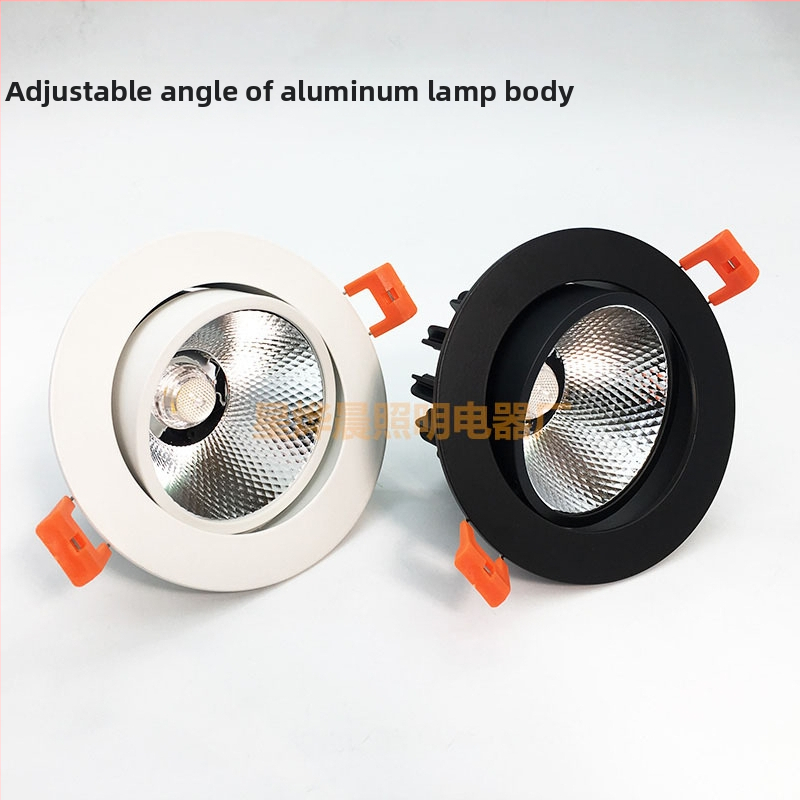 LED plafonsko svjetlo, ugrađeni downlight, crno, COB izvor svjetla, 5W–10W, za kućnu dekoraciju, dnevni boravak i trgovinu