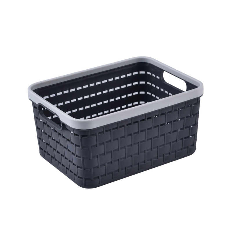 Plastična košara za pohranu bez poklopca, koš od imitacije ratana s prozračnim otvorima, kutija za igračke u kutu vrtića i stolni organizator.