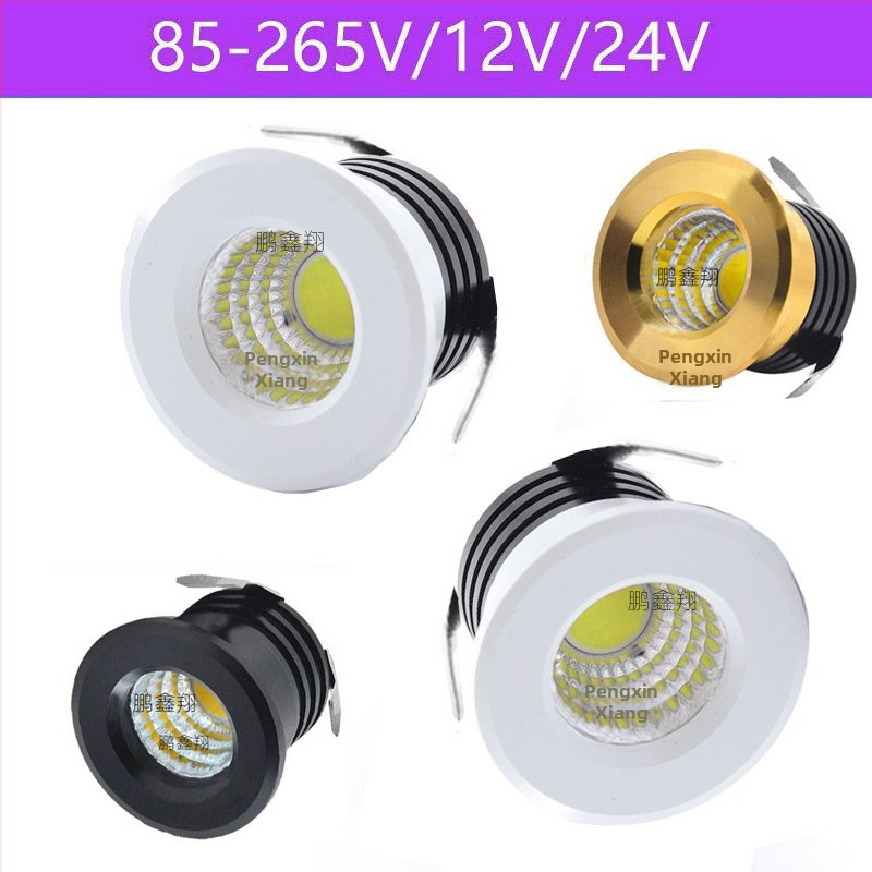 Antirefleksni COB reflektor, 3W, 30 mm otvor za montažu, ugradno LED osvjetljenje za vinsku vitrinu, napajanje 110VDC/12V/24V