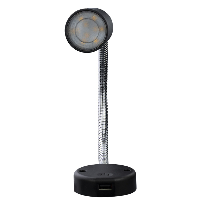 LED лампа за четене за каравана и яхта, стенна прожекторна светлина с 360° въртене и гъвкав маркуч