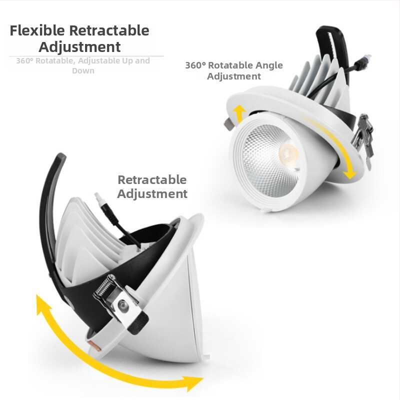 LED reflektor sa slonovim nosom, ugrađen u rastegnuti strop, pozadina trgovine odjećom, 30W/40W, podesivi kut