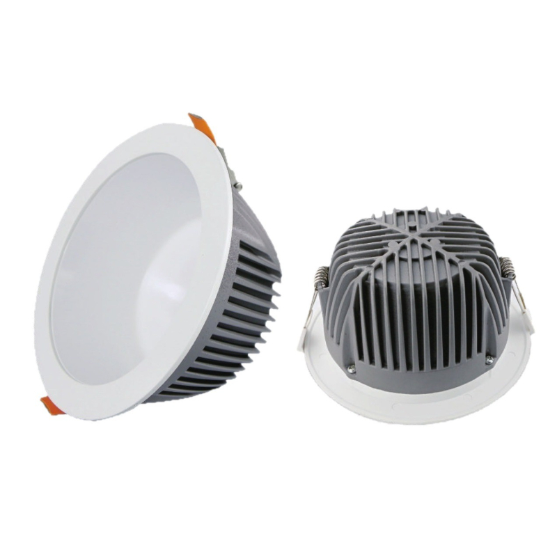 Ugrađeno visoko snaga LED downlight s aluminijskim kućištem, 21–30W, 4000K, CRI ≥90, max 36V, otvor 200 mm, ukupne dimenzije 230 mm, SMD čip