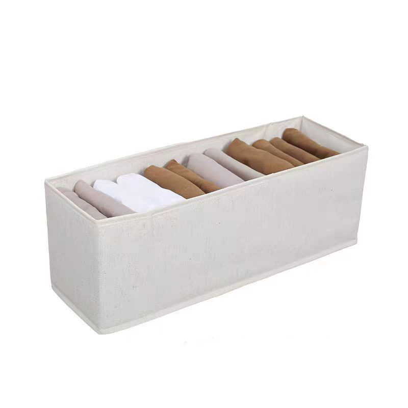 Sklopiva košarica za kućnu upotrebu, pamut-len materijal, 3,3 L, 33×10×10 cm, za čarape i donje rublje