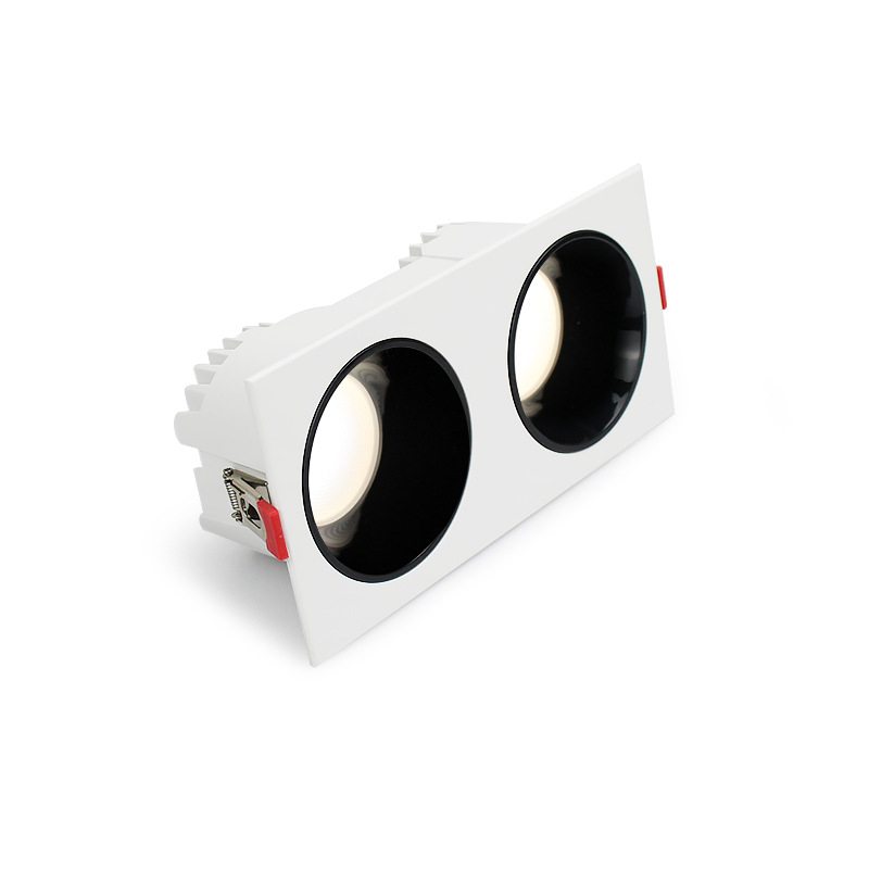 LED s dvije glave, anti-refleksijom, skriveni downlight, s niskom plavom svjetlošću Ra95, ugrađeni pravokutni COB spot za dnevni boravak