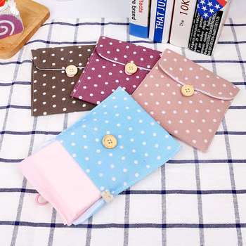 Torba za pohranu higijenskih uložaka od pamuka i lana, sladak dizajn tkanine