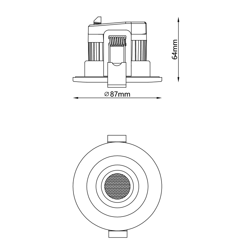 Ugrađeni LED downlight za hotelske plafone, anti-sjaj, vodootporan za kupaonicu